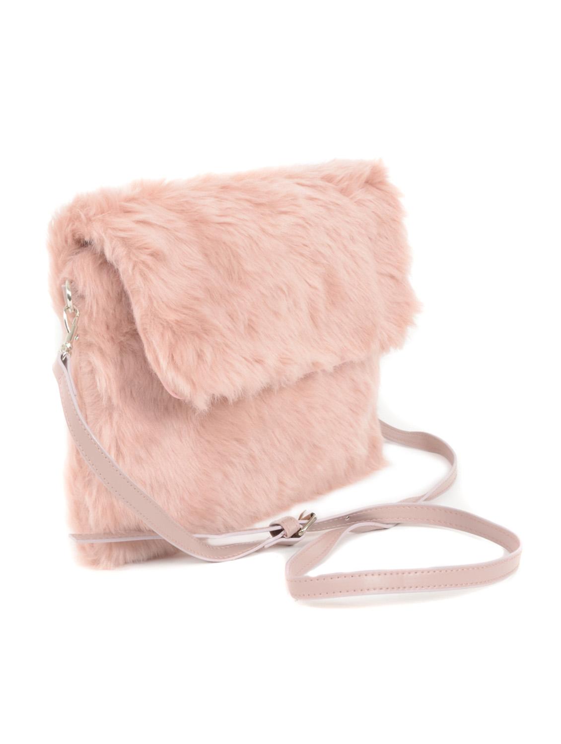 pink fur sling bag - 11543566 - Standard Image - 3