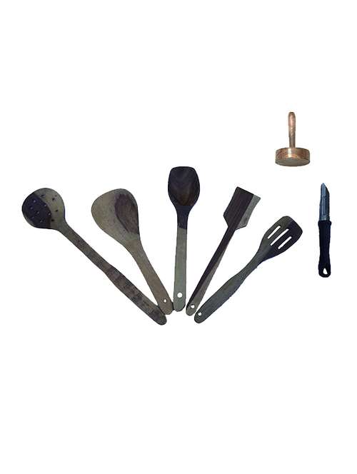 multi colored wood kitchen tool set - 11544283 -  Standard Image - 0