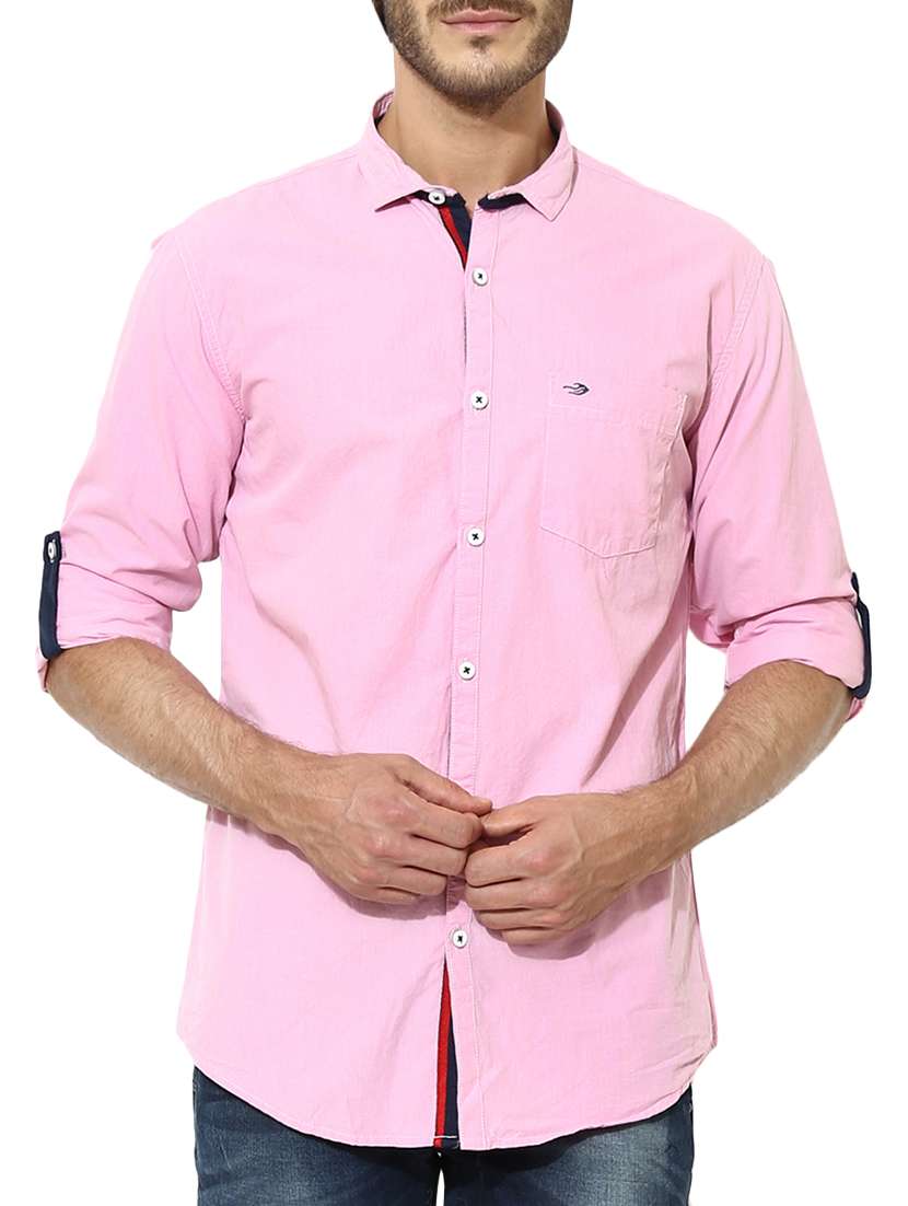 pink cotton casual shirt