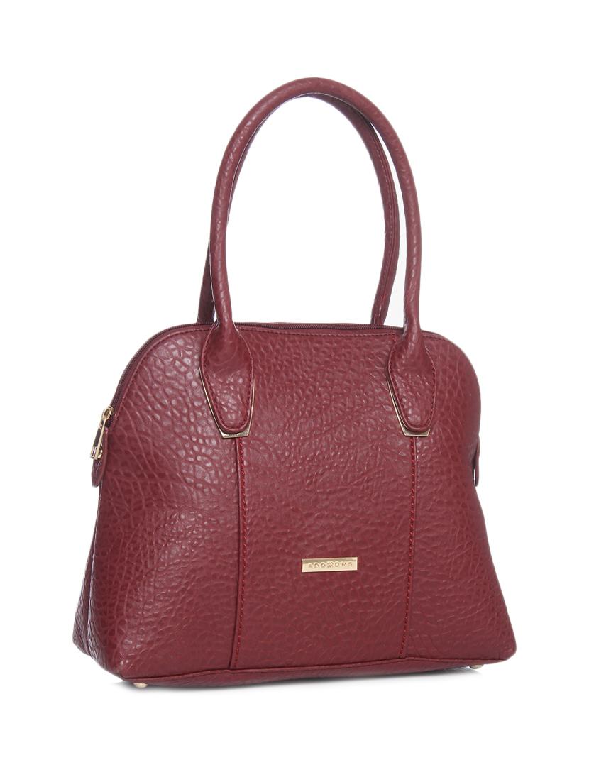 solid maroon faux leather handbag - 11567771 -  Zoom Image - 0
