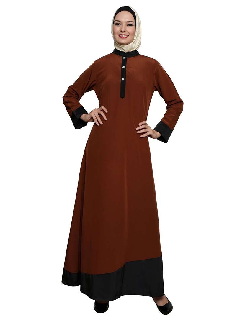 brown full sleeved abaya