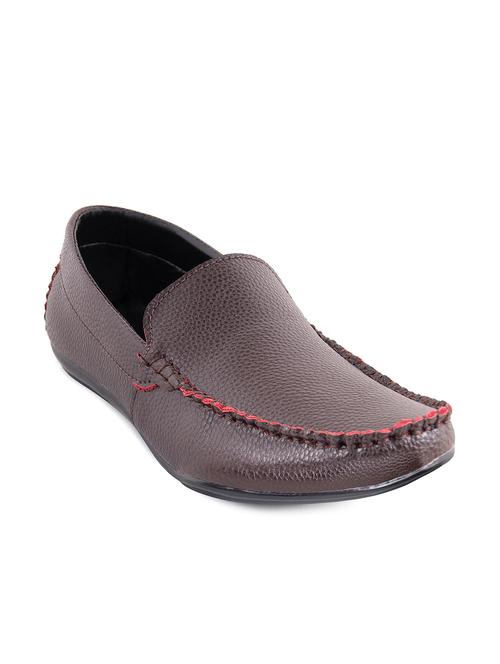 solid brown faux leather loafer - 11577017 -  Standard Image - 0