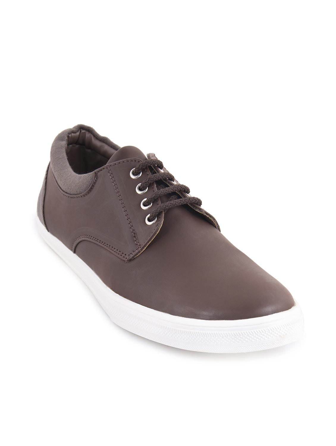 solid brown faux leather sneaker - 11577047 - Zoom Image - 0