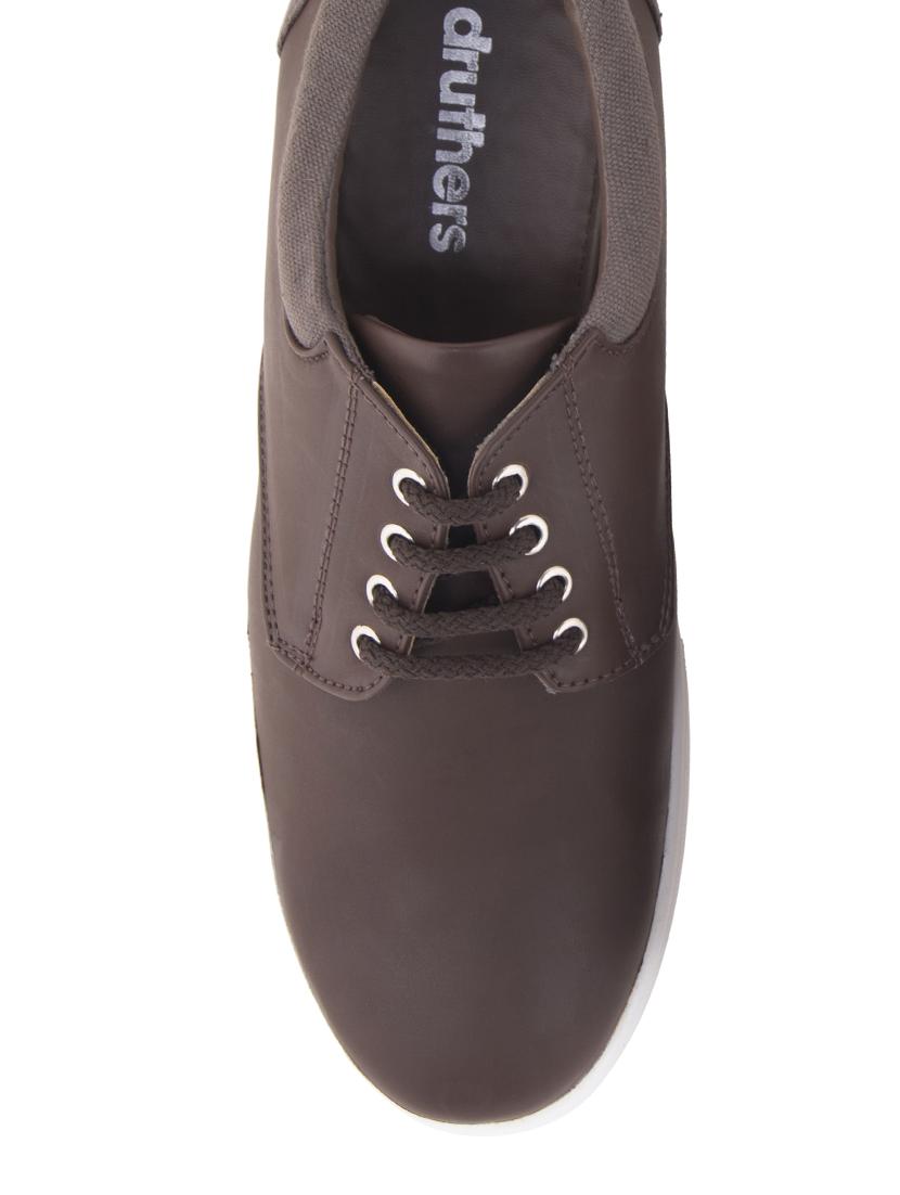 solid brown faux leather sneaker - 11577047 - Standard Image - 3