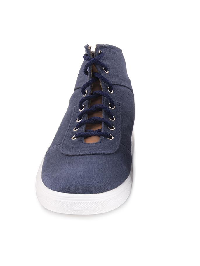 blue canvas lace up sneakers - 11577319 - Standard Image - 3
