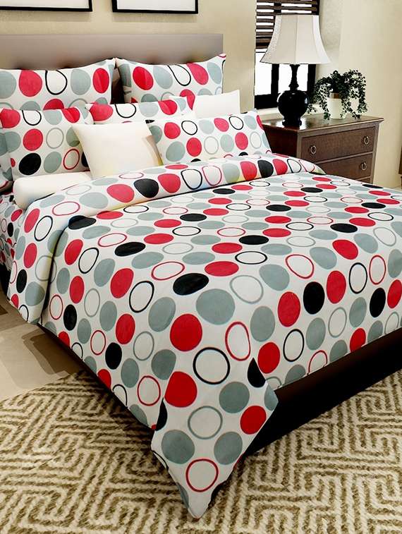 multi colored cotton printed double bed sheet set