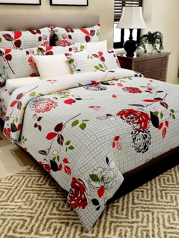 Buy online White Cotton Printed Double Bedsheet Set from Bed for Unisex