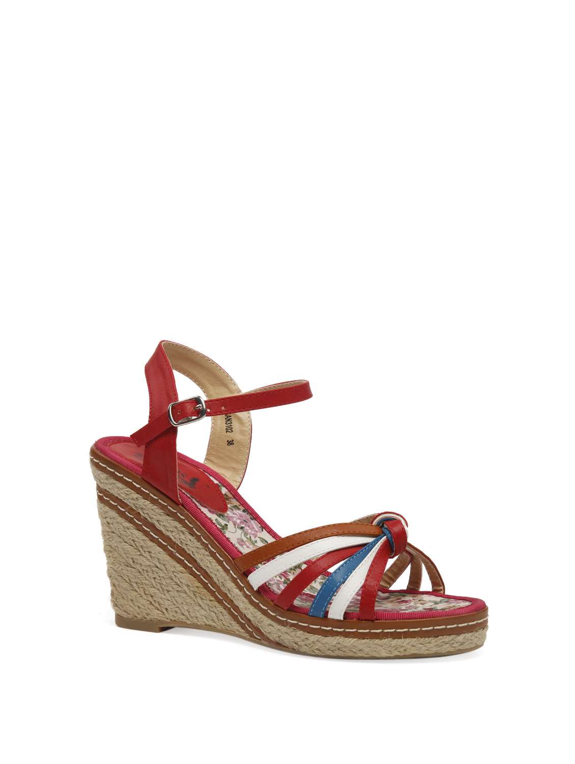 Buy online Red And Multi Coloured Strappy Sandals from heels for