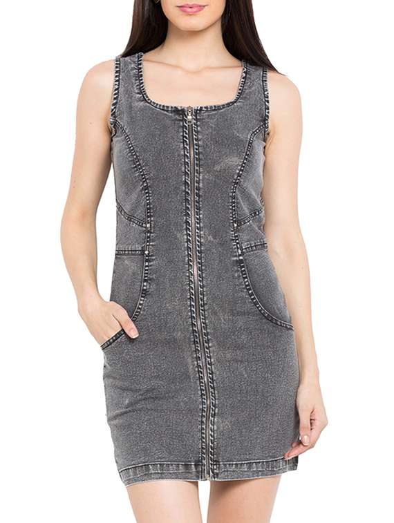 Buy online Grey Denim Bodycon Dress from western wear for Women by Tarama  for 849 at 50% off | 2026 Limeroad.com