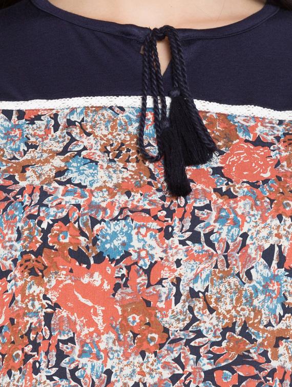 multi colored rayon printed top - 11586277 - Standard Image - 3