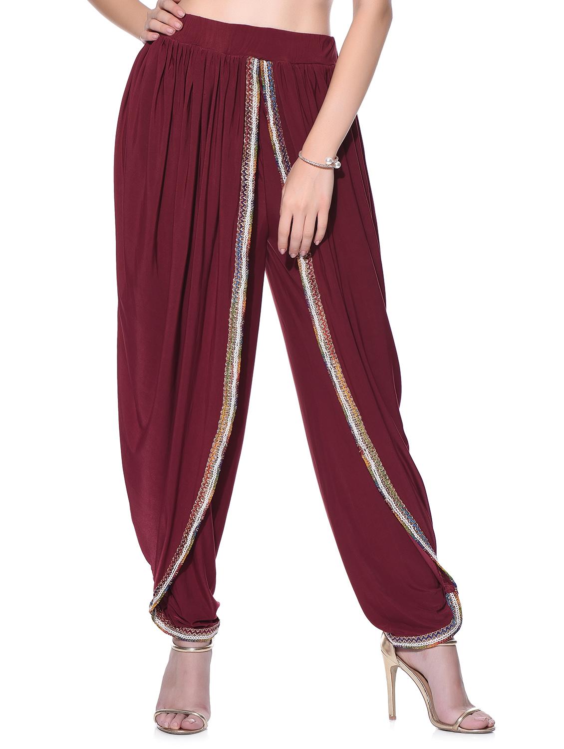 maroon polyester dhoti salwar - 11593787 - Zoom Image - 0