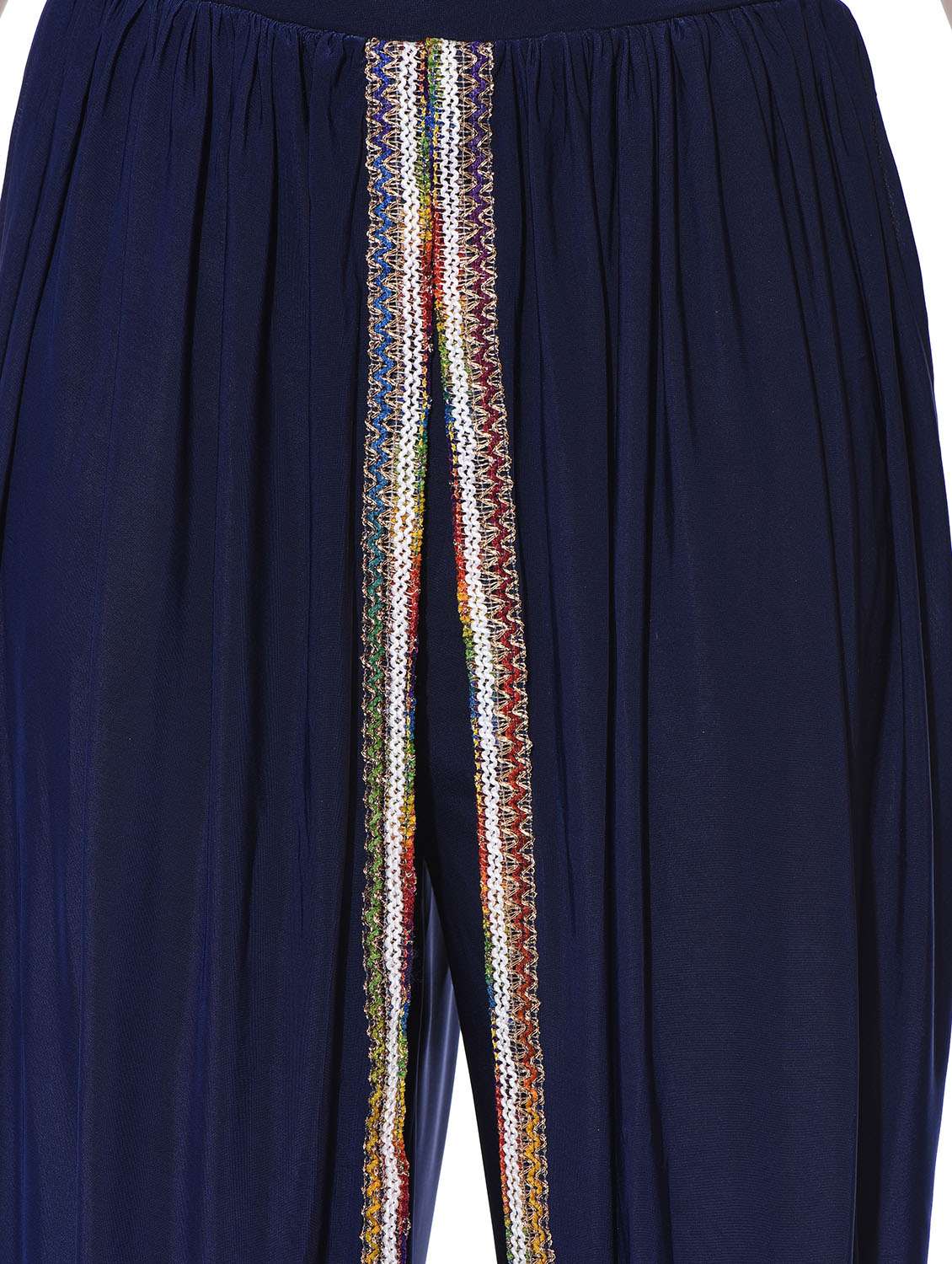 blue polyester dhoti salwar - 11593788 - Standard Image - 3