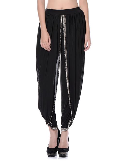 black polyester dhoti salwar - 11593789 -  Standard Image - 0