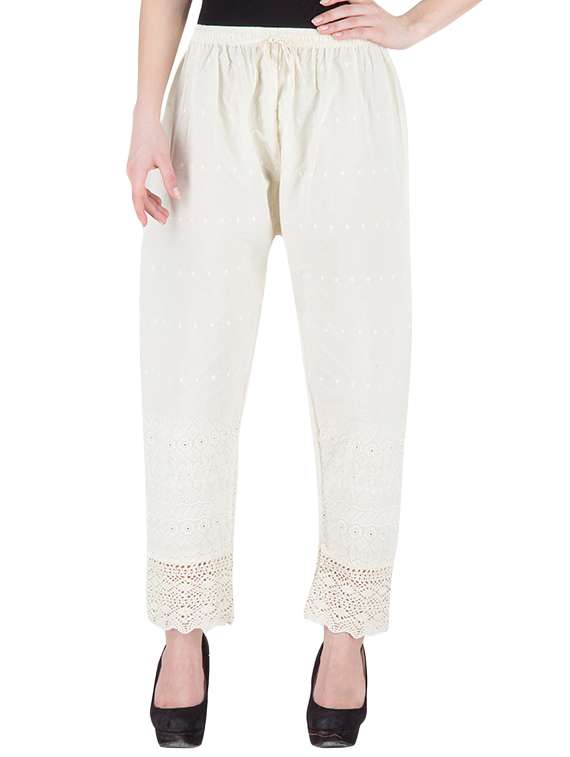 white cotton palazzos