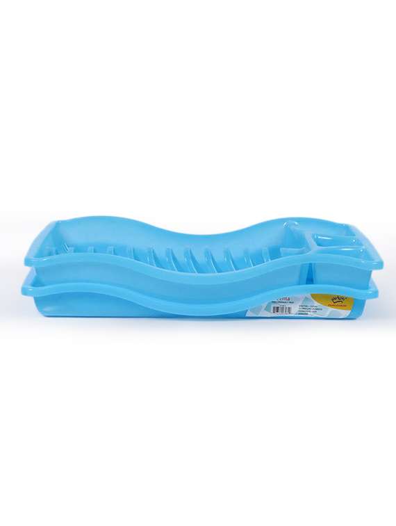 princeware blue plastic penta dish rack with tray