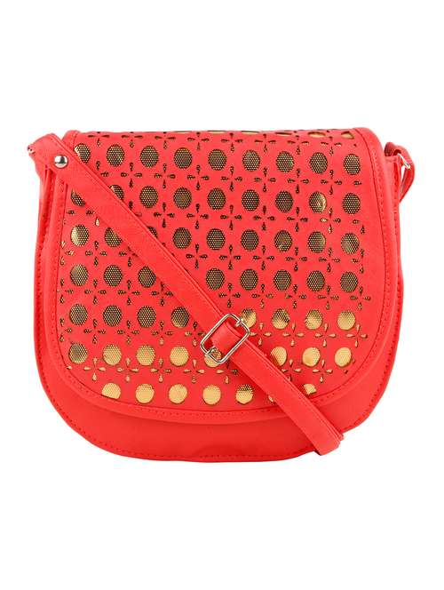 red leatherette sling bag - 11608745 - Standard Image - 0