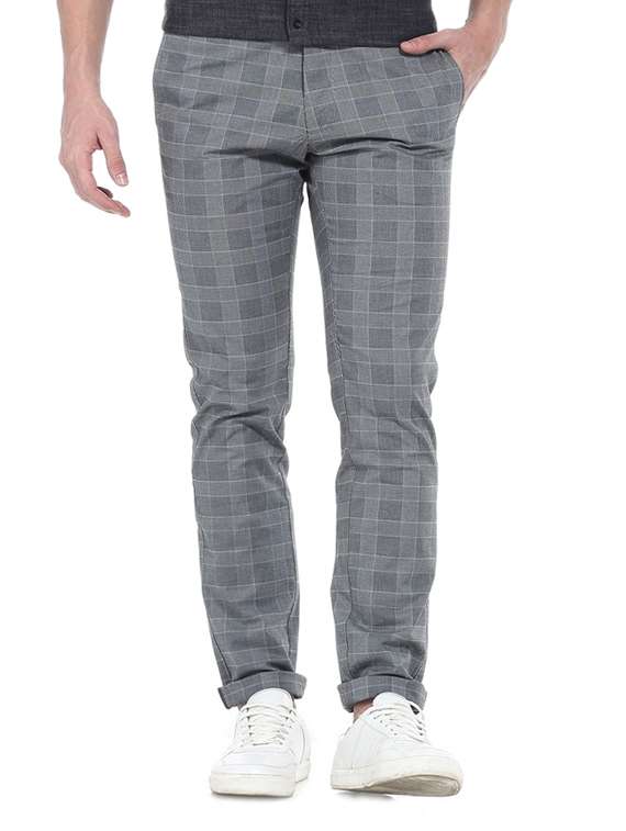 grey cotton chinos casual trousers