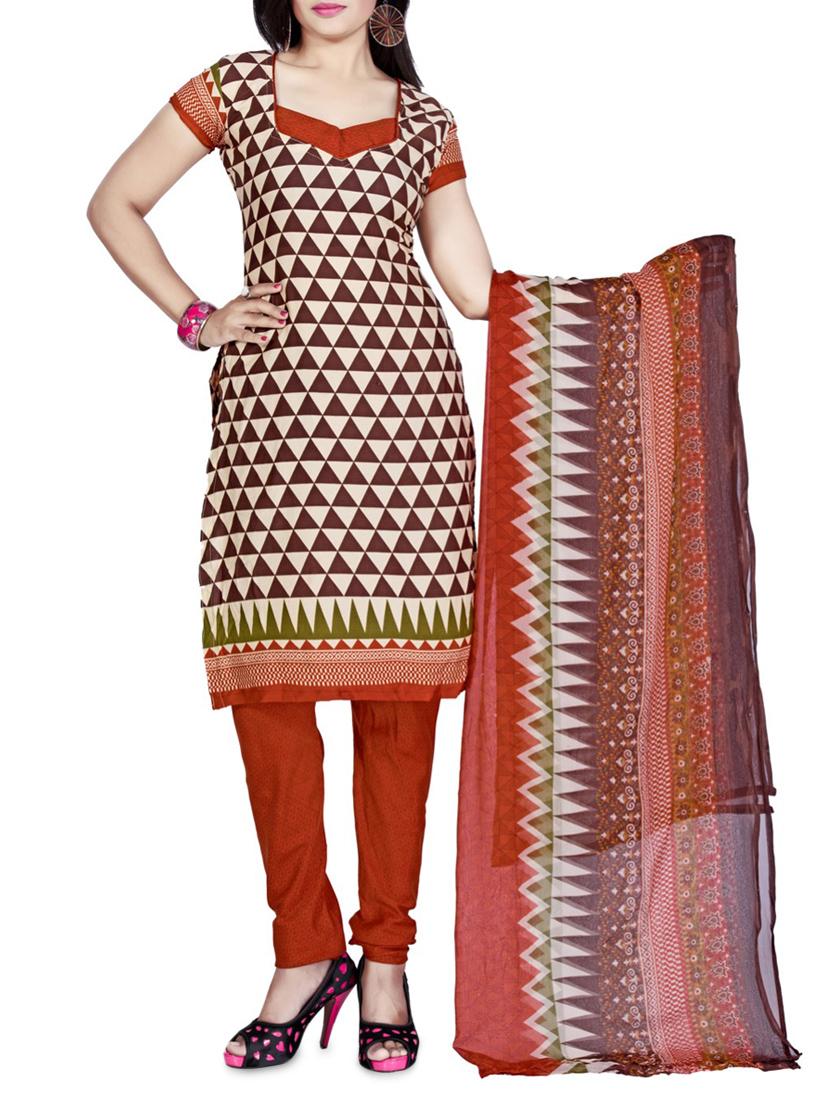 Multicolour Printed Cotton Unstitched Patiala Suit Set - PARISHA