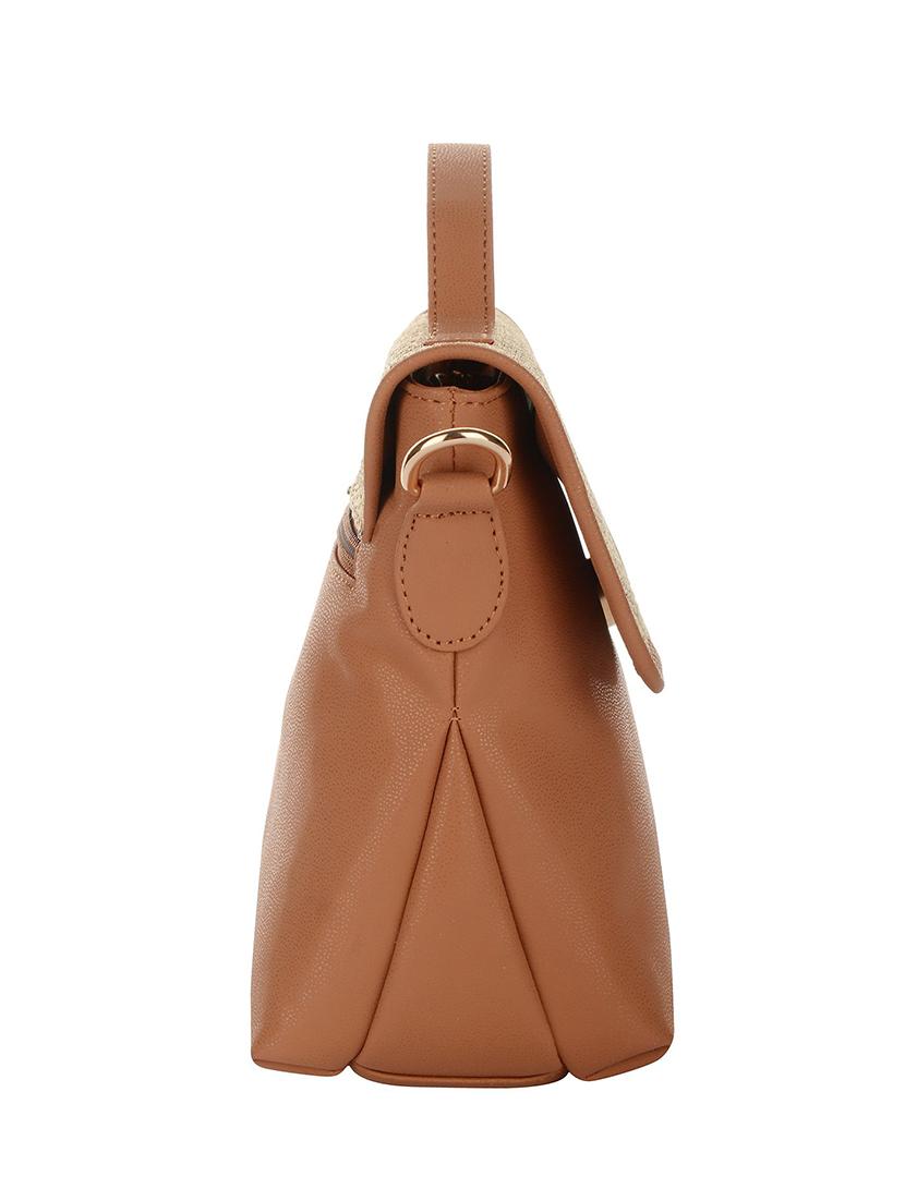 beige leatherette sling bag - 11627966 - Standard Image - 3