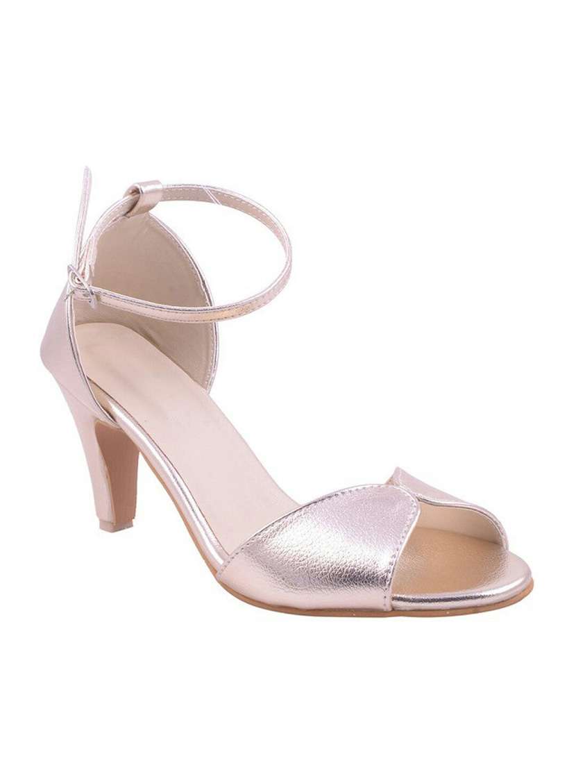 gold faux leather sandal