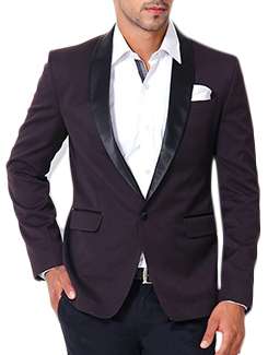 brown cotton formal blazer