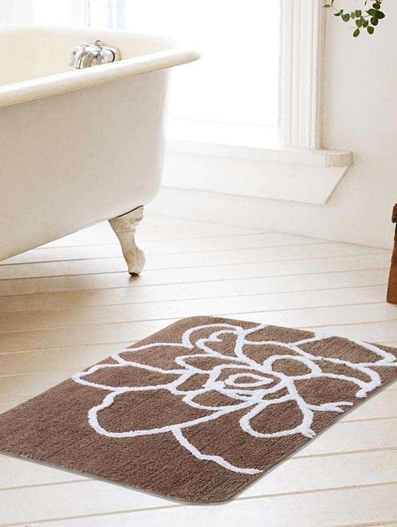 saral home soft cotton anti slip bathmat  -50x80 cm