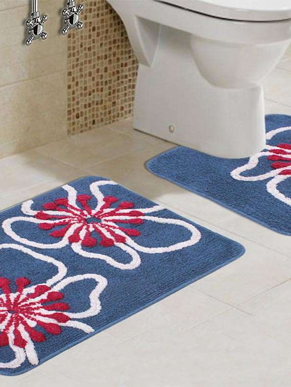 saral home soft cotton bathmat with contour set - 40x60 cm - 11656221 - Zoom Image - 0