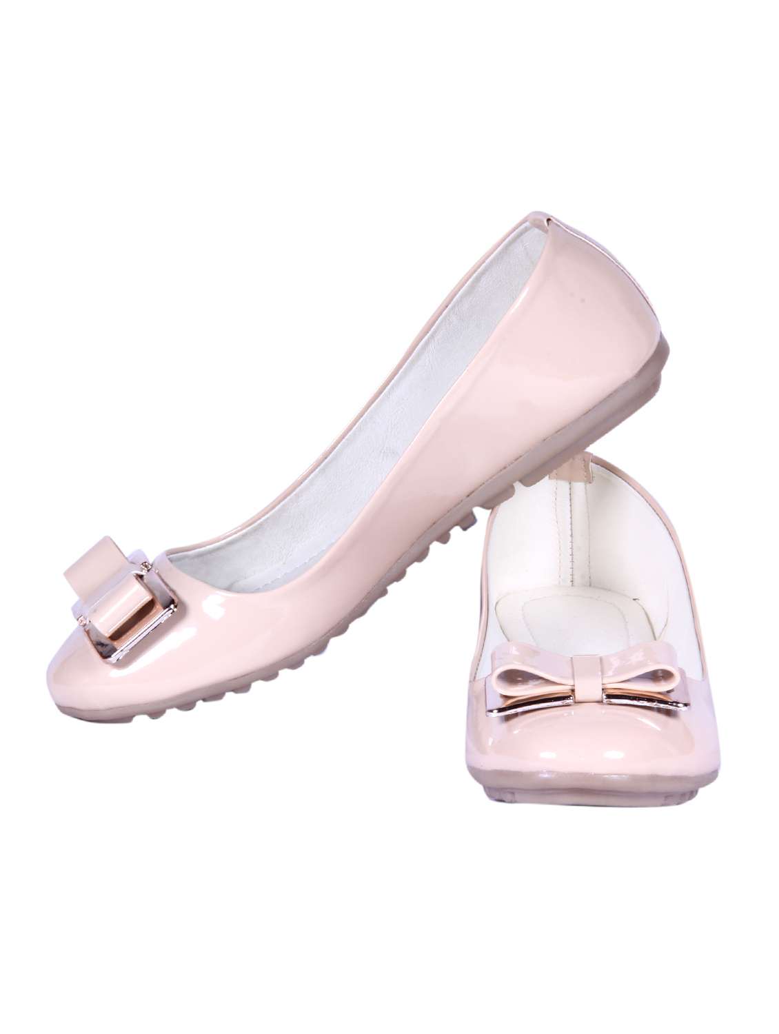 beige leatherettte ballerina - 11678485 - Standard Image - 3