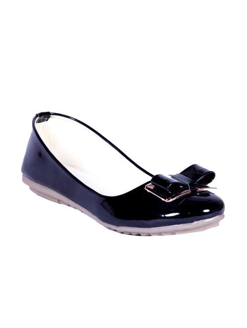 black leatherettte ballerina - 11678486 - Standard Image - 0