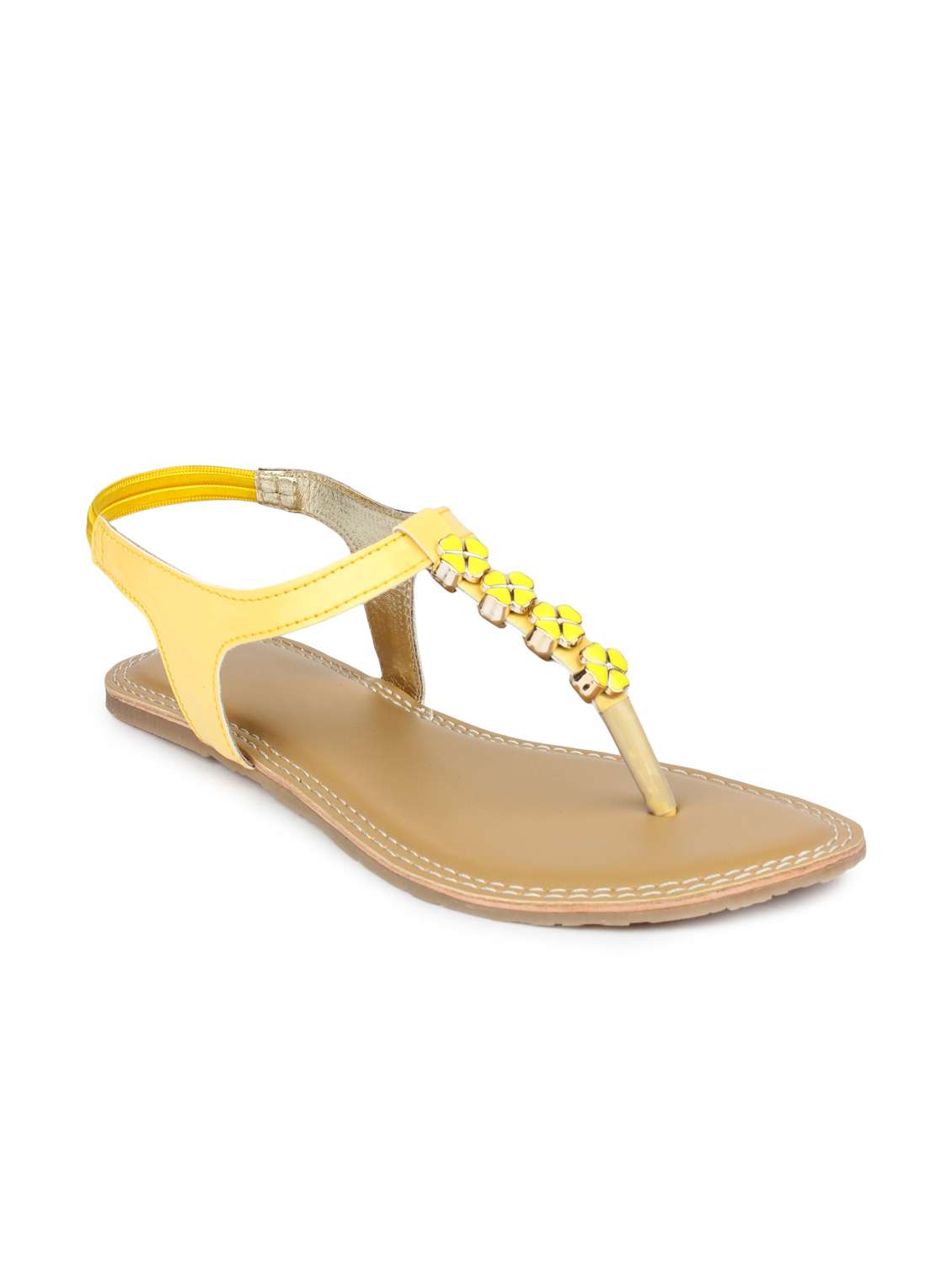 yellow embellished sandal