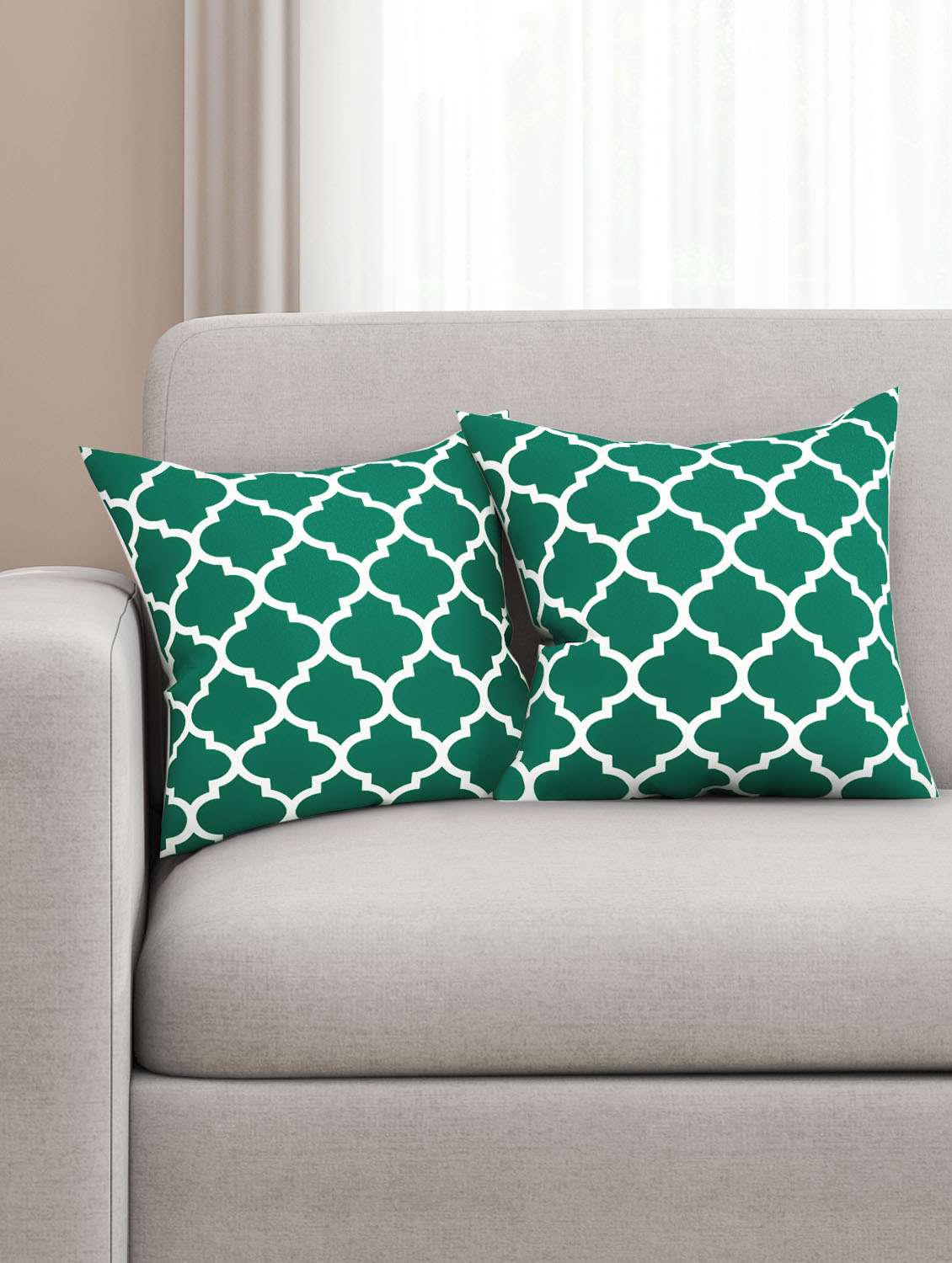 cotton  geometric hd digital premium 16 by 16 cushion covers (set of 2)