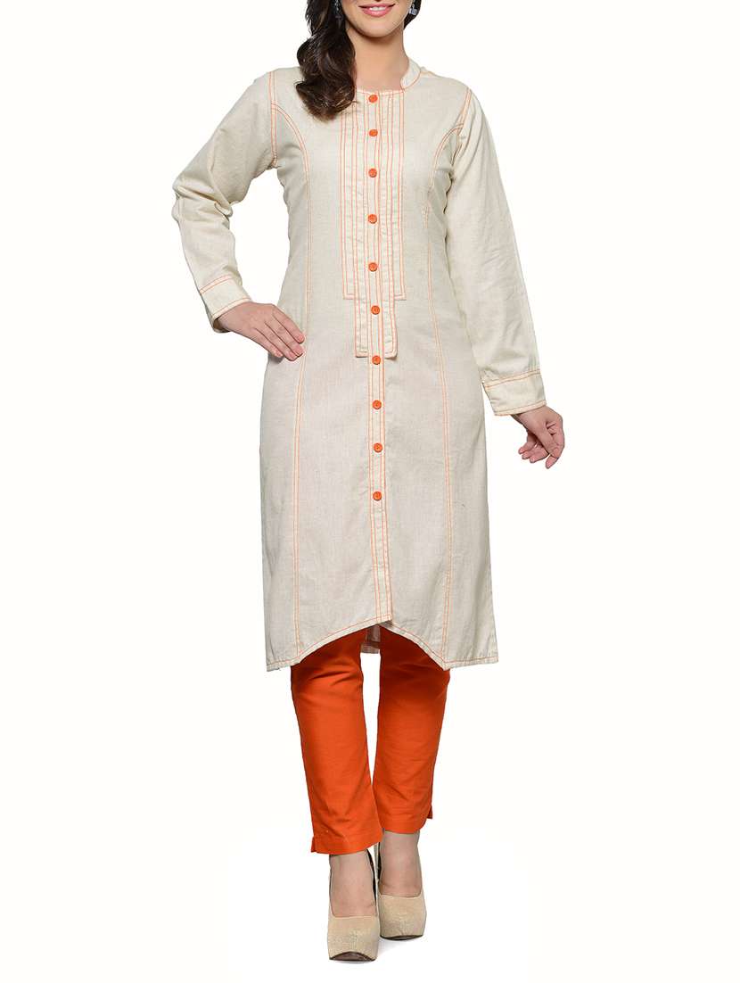beige cotton kurta