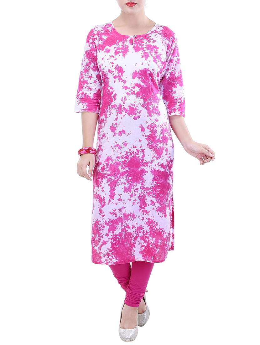 pink cotton straight kurta
