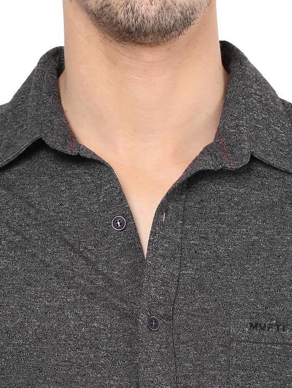 mufti mens black slim fit mid rise casual shirts - 11716003 - Standard Image - 3