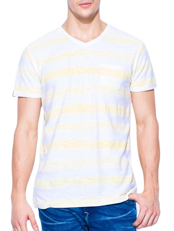 mufti mens yellow slim fit mid rise tshirts - 11716027 - Zoom Image - 0