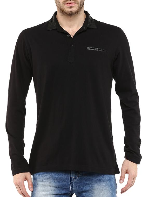 mufti mens black slim fit mid rise tshirts - 11716071 -  Zoom Image - 0