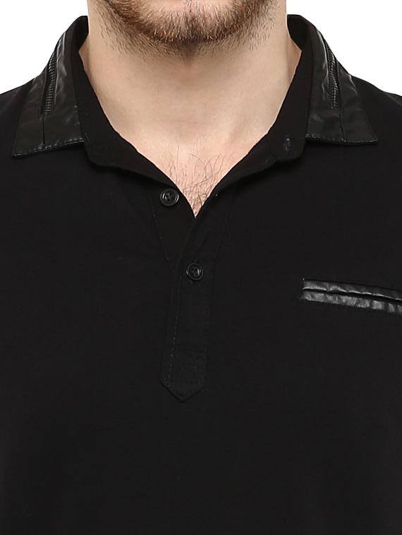 mufti mens black slim fit mid rise tshirts - 11716071 - Standard Image - 3