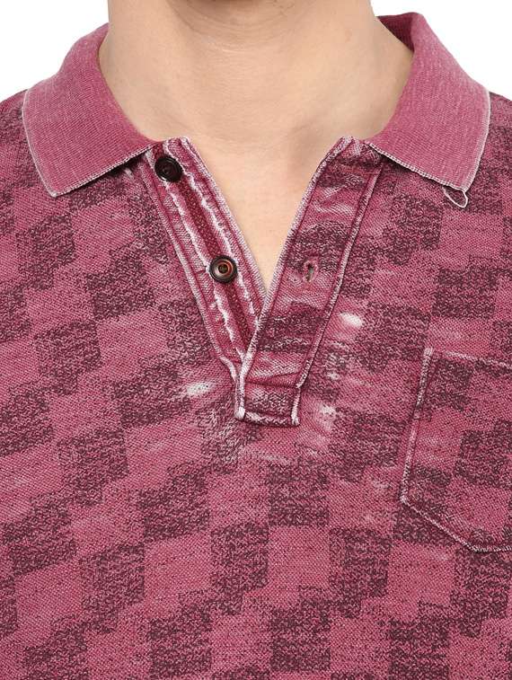 pink cotton check print t-shirt - 11716107 -  Standard Image - 3