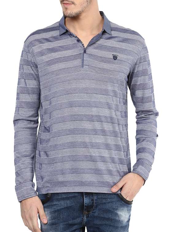 navy blue cotton tshirt - 11716116 - Zoom Image - 0