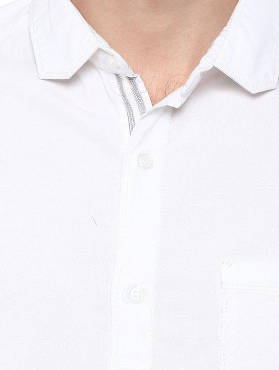 mufti mens white slim fit mid rise casual shirts - 11716570 - Standard Image - 3