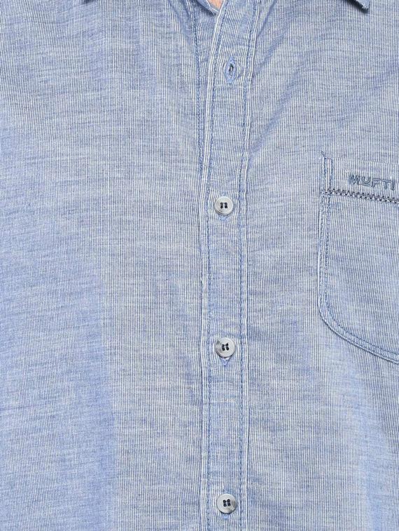 mufti mens sky slim fit mid rise casual shirts - 11716576 - Standard Image - 3