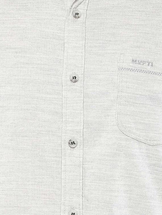 mufti mens ecru slim fit mid rise casual shirts - 11716577 - Standard Image - 3