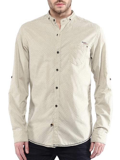 mufti mens fawn slim fit mid rise casual shirts - 11716583 -  Standard Image - 0