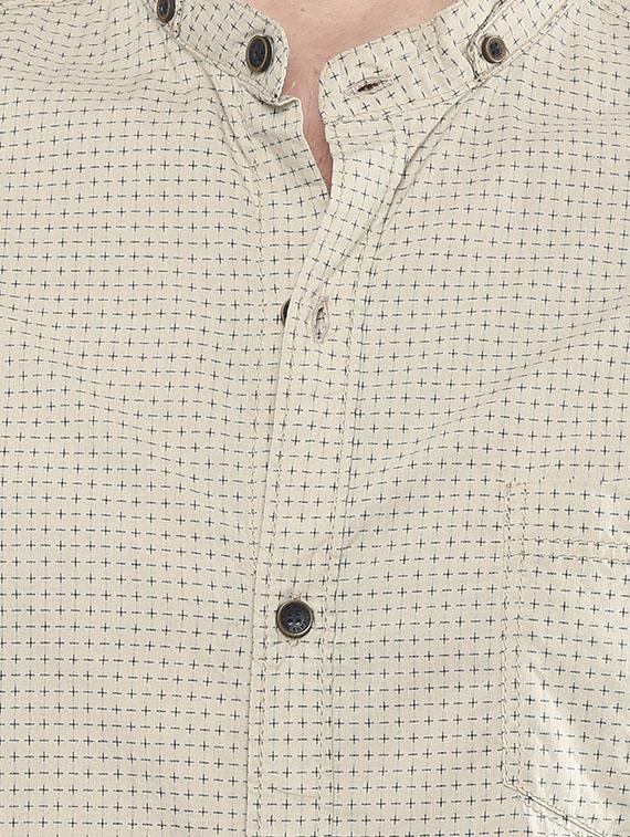 mufti mens fawn slim fit mid rise casual shirts - 11716583 - Standard Image - 3