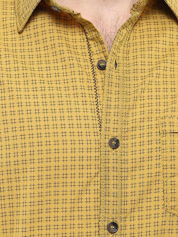 mufti mens mustard slim fit mid rise casual shirts - 11716584 - Standard Image - 3
