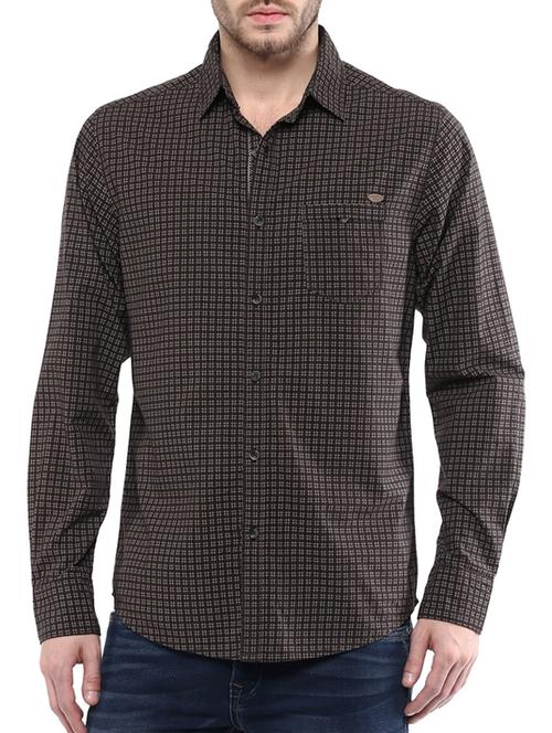mufti mens brown slim fit mid rise casual shirts - 11716585 -  Standard Image - 0