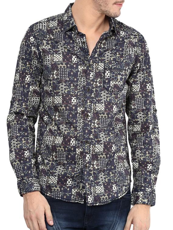 mufti mens grey slim fit mid rise casual shirts - 11716593 - Zoom Image - 0