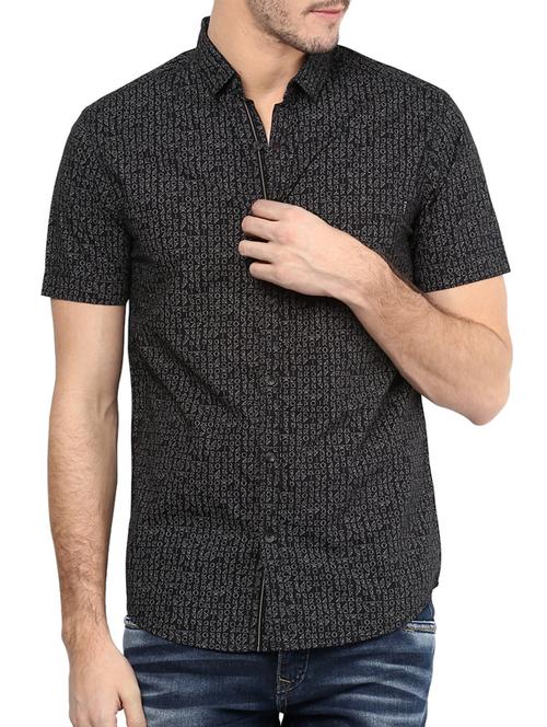 mufti mens black slim fit mid rise casual shirts - 11716643 -  Standard Image - 0