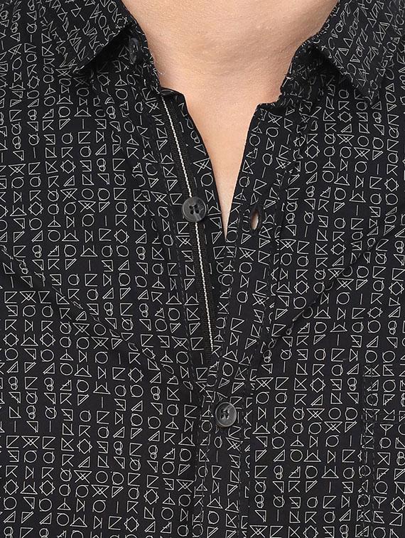mufti mens black slim fit mid rise casual shirts - 11716643 - Standard Image - 3