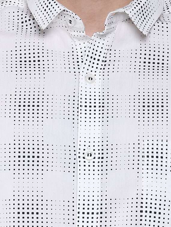 mufti mens white slim fit mid rise casual shirts - 11716645 - Standard Image - 3